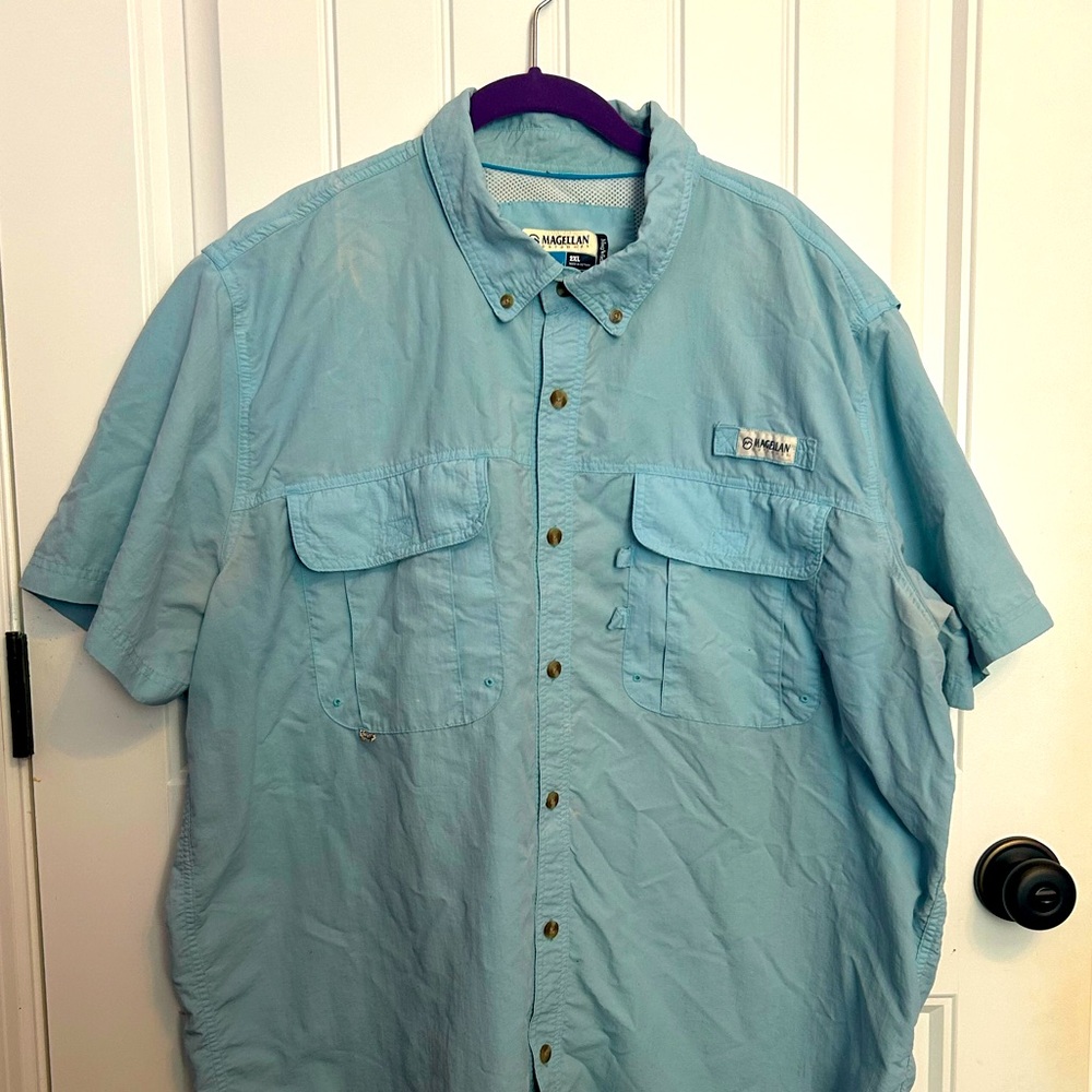 Magellan Outdoors Fish Gear Mag Wick button down shirt, size XXL